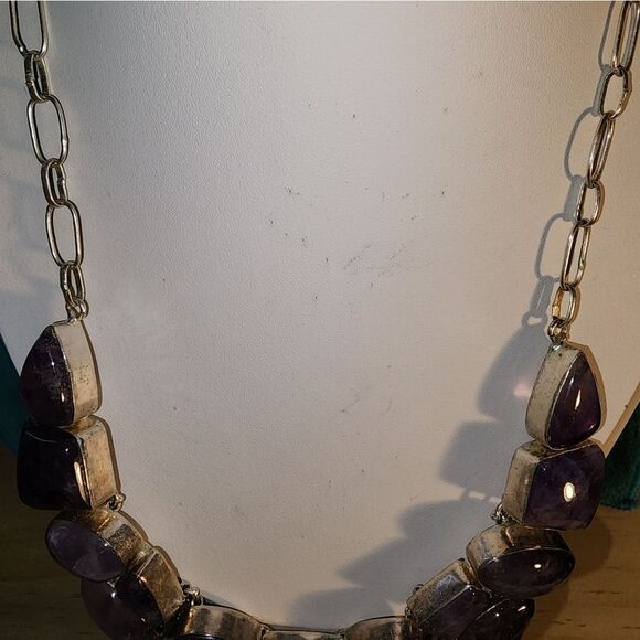 Amethyst Elegant Purple Stone Necklace - Picture 5 of 10